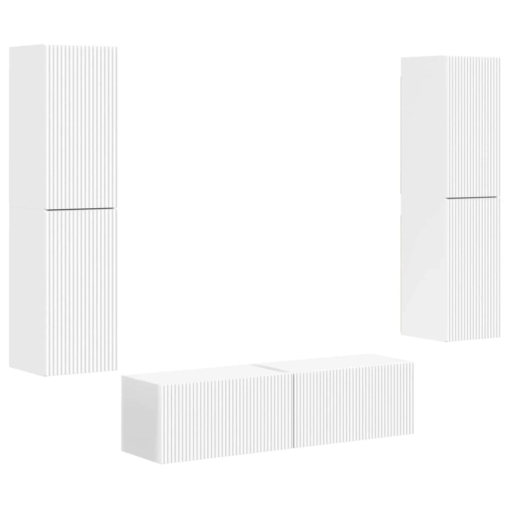 Set mobile TV 6 pcs Bianco Legno multistrato