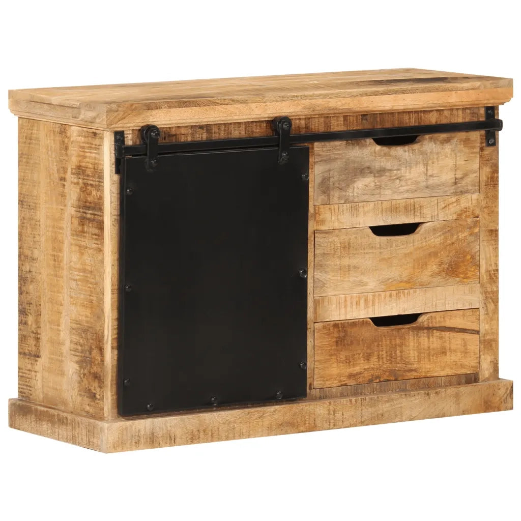 Credenza 80x30x55 cm in Legno Grezzo Massello di Mango