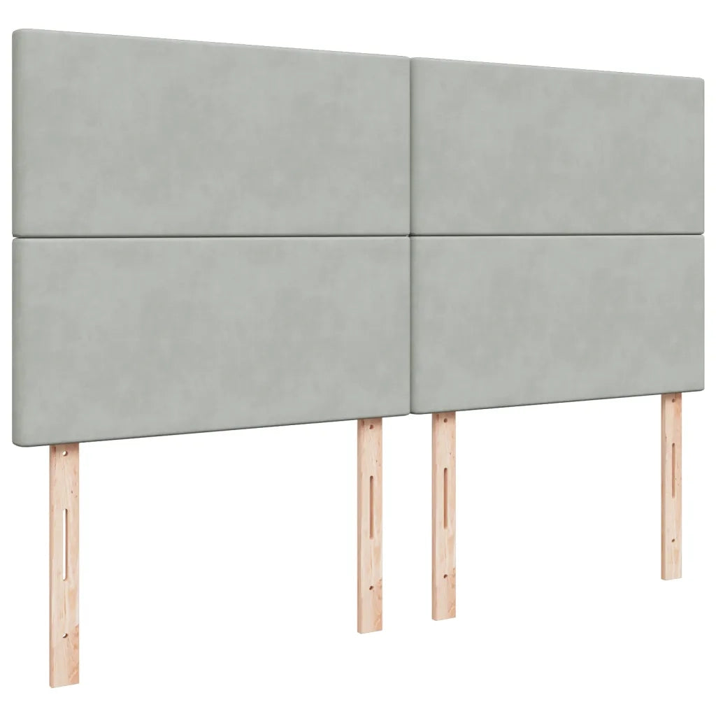 vidaXL Giroletto a Molle con Materasso Grigio Chiaro 200x200cm Velluto