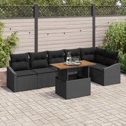 Set Divano da Giardino con archiviazione 7 pcs Nero Poly Rattan 3358585