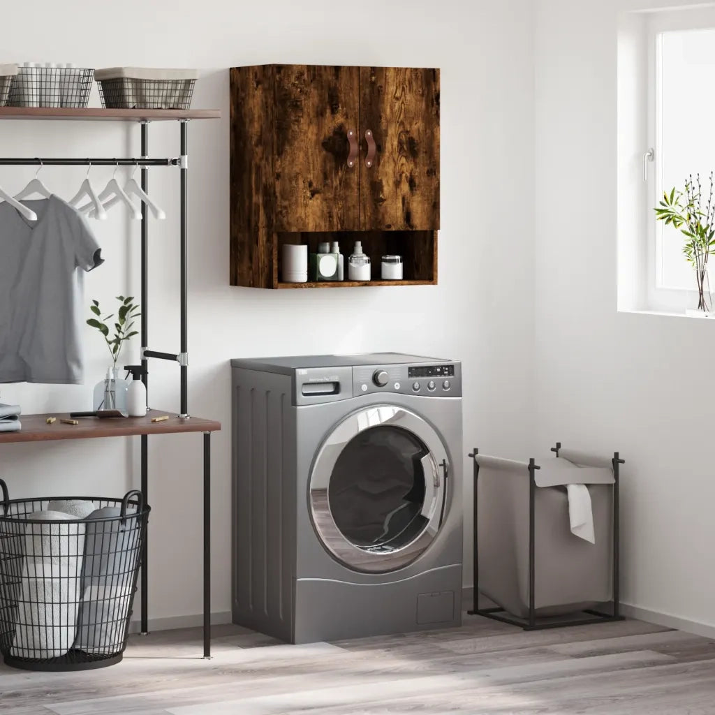Armadietto a Muro | Mobile a Parete Rovere Fumo 60x31x70 cm in Legno Multistrato