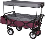 Carrello da giardino pieghevole con tetto - 600D poliestere duraturo - Peso di carico 80 kg - Dimensioni 120 cm x 51 cm x 93 cm