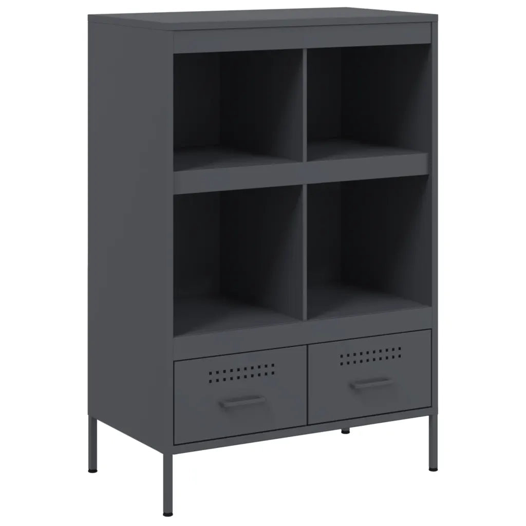 Credenza | Madia | Buffet da pranzo | Armadio da pranzo Antracite 68x39x101,5 cm Acciaio