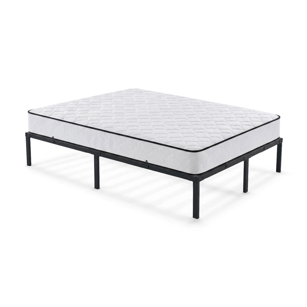 Struttura Letto Pieghevole in Metallo con Materasso Rete a Doghe 120x200 cm Nero Letto per Ospiti 9 Gambe 20 Doghe