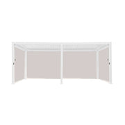 Pergola bioclimatica 3x6m in alluminio + 4 tende 3m, bianco