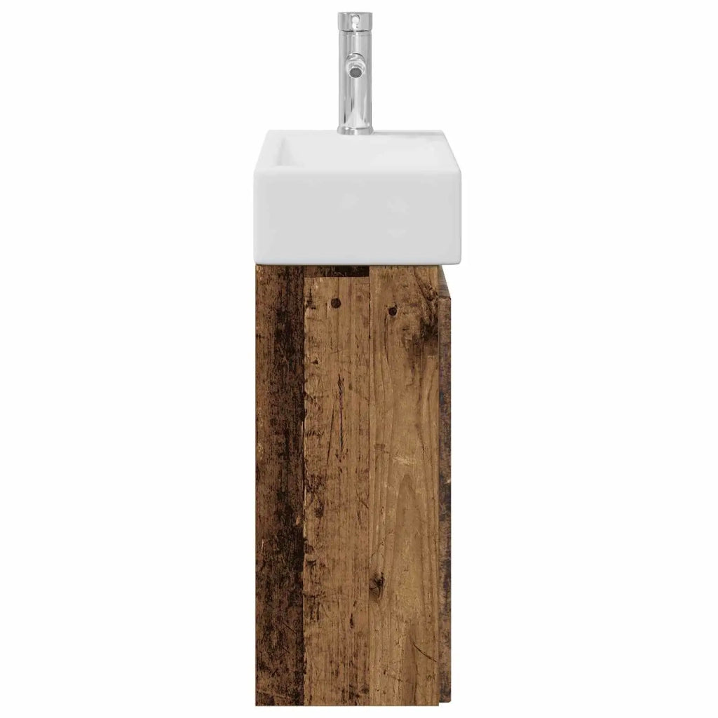 Mobile bagno con rubinetto Legno antico 45,5 x 22,5 x 84 cm