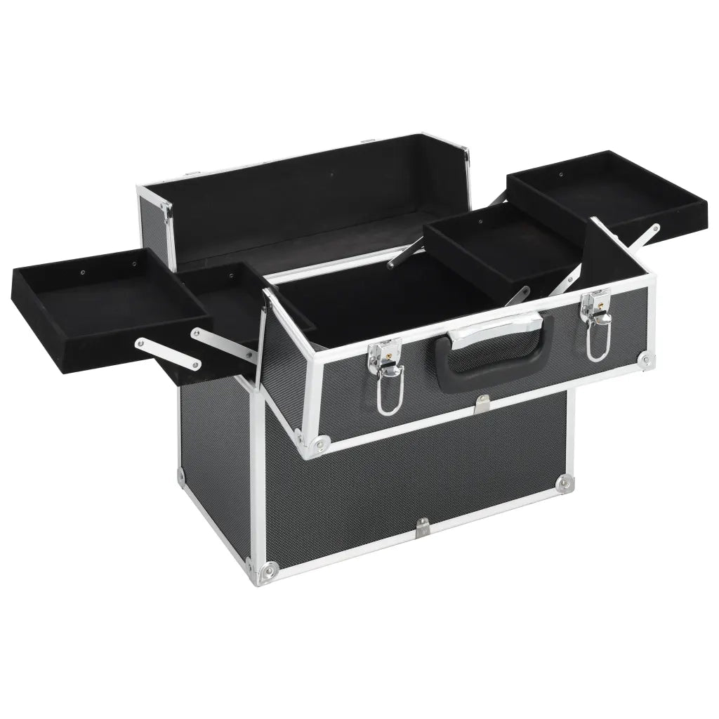Valigia per Cosmetici 38x23x34 cm Nera in Alluminio CFW5290543