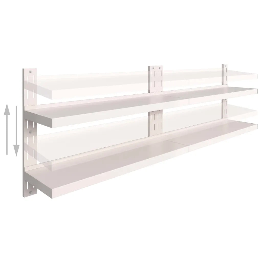 2 pz Mensole | Ripiano | Scaffale Galleggianti a 2 Livelli in Acciaio Inox 240x30 cm