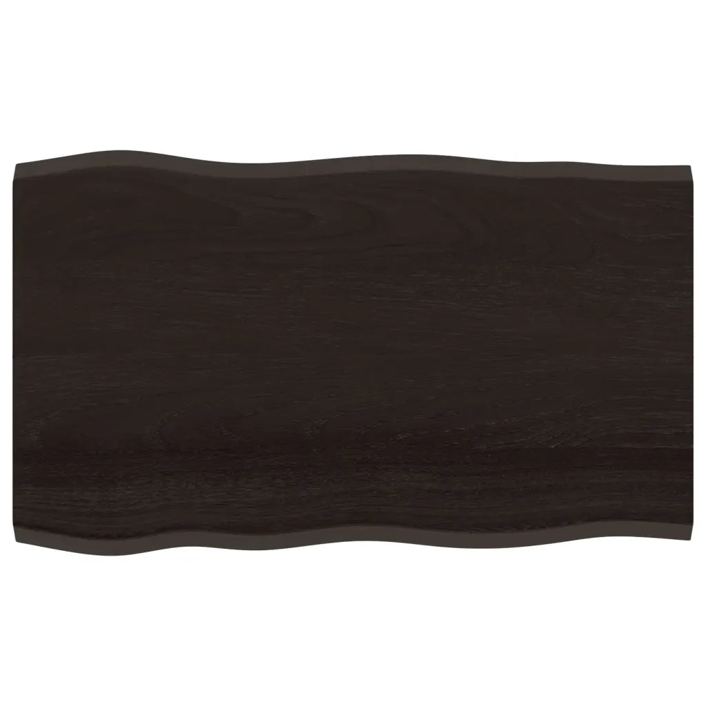 Piano Tavolo Marrone Scuro 100x60x2 cm in Rovere Non Trattato 364019