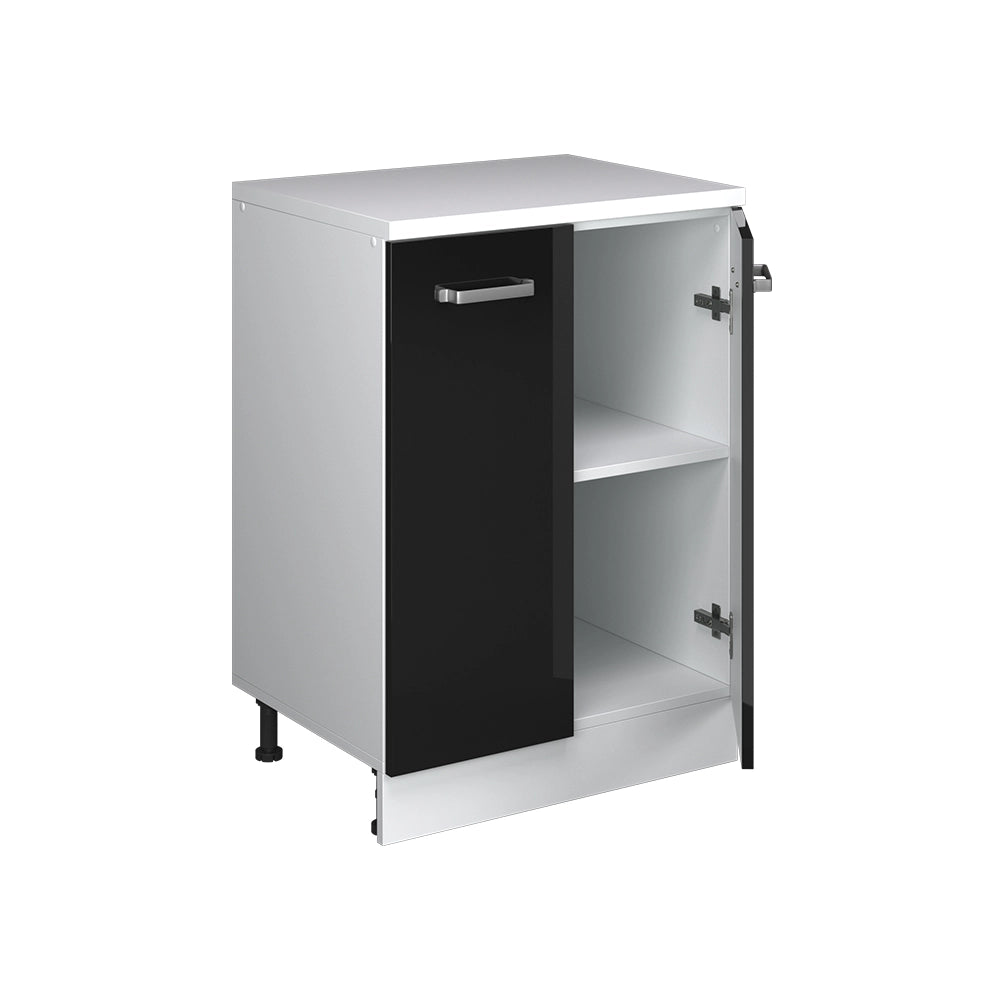 Mobile per mansarda Rion Nero lucido/Bianco 60 x 83.8 cm senza inclinazione con 2 ante Vicco