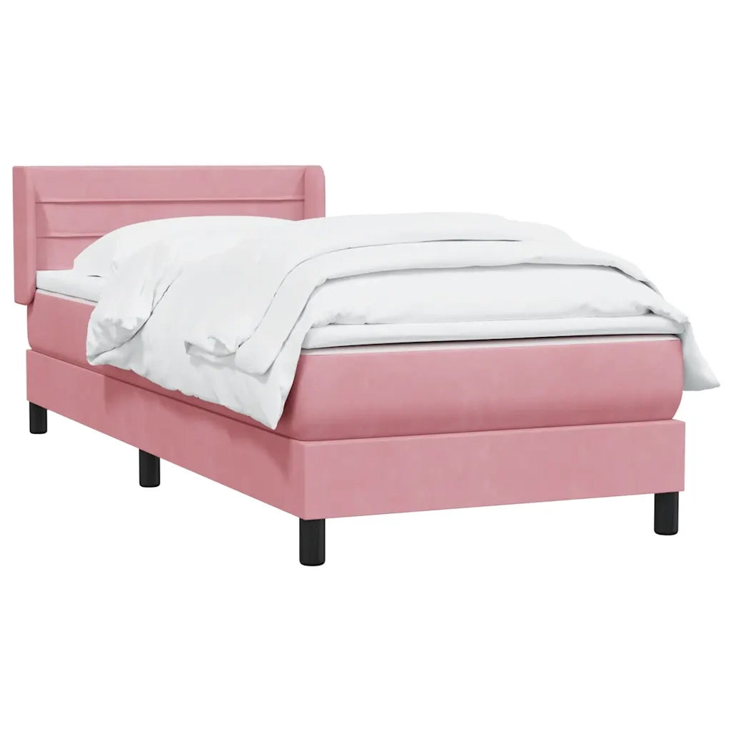 Giroletto a Molle con Materasso Rosa 90x210 cm Velluto