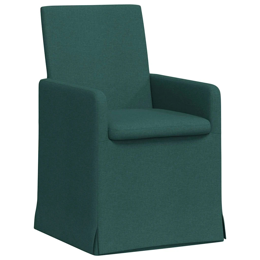 Sedie da pranzo 2 pcs Verde scuro 57 x 67 x 95 cm Tessuto 42017908