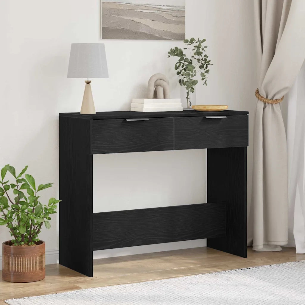 Tavolo consolle Rovere Nero 30 x 36 x 75 cm Legno multistrato 862769
