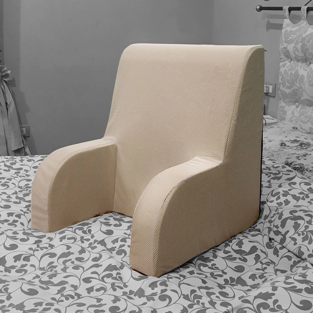 Poltrona comodone PLUS, schienale ortopedico o poltrona sanitaria con tessuto sfoderabile e lavabile. Poltrona da letto per anziani o allattamento, poggia schiena letto Grande