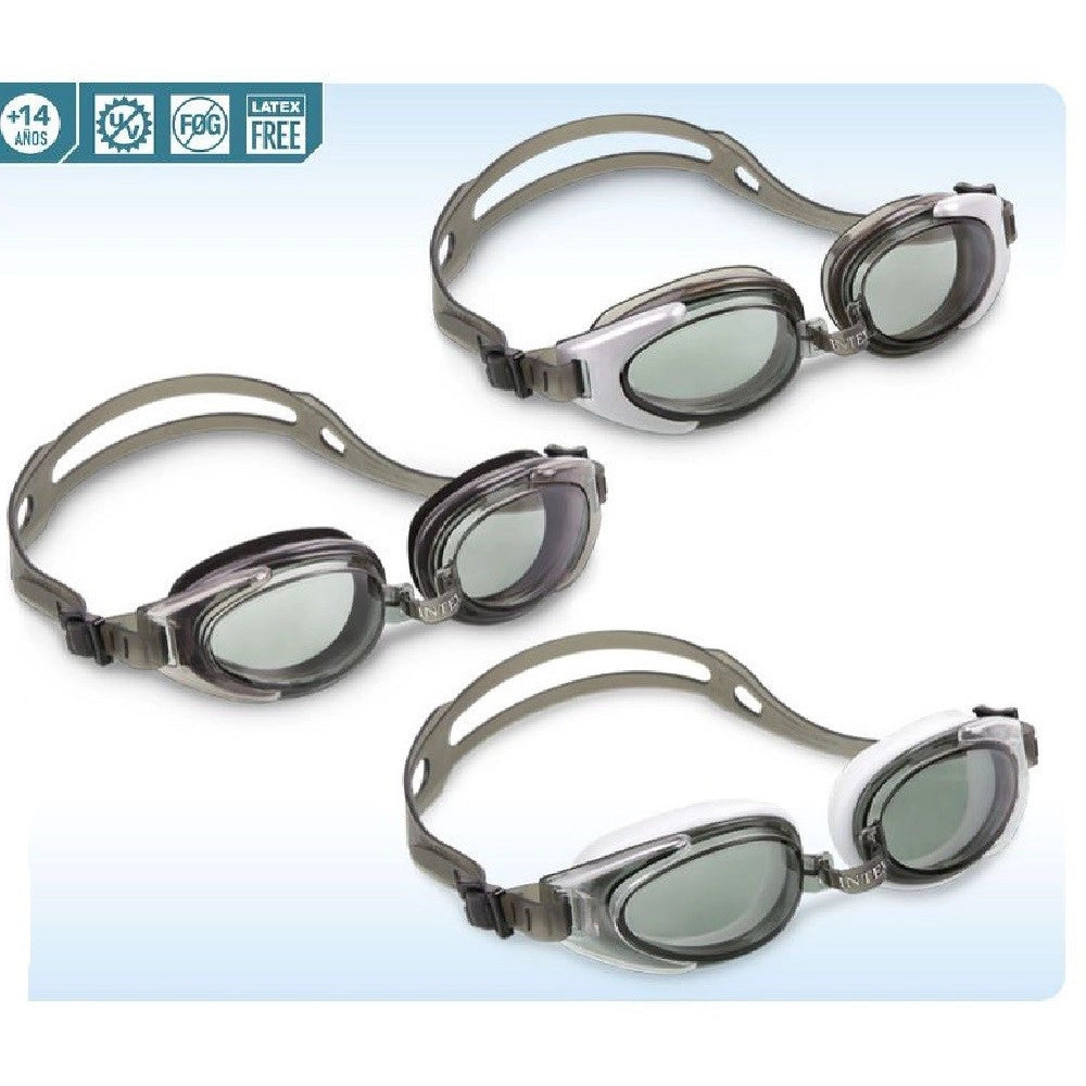 Trade Shop - Occhialini Sport Da Nuoto Piscina Mare +14 Anni Grigio/bianco/trasparente 55685 -
