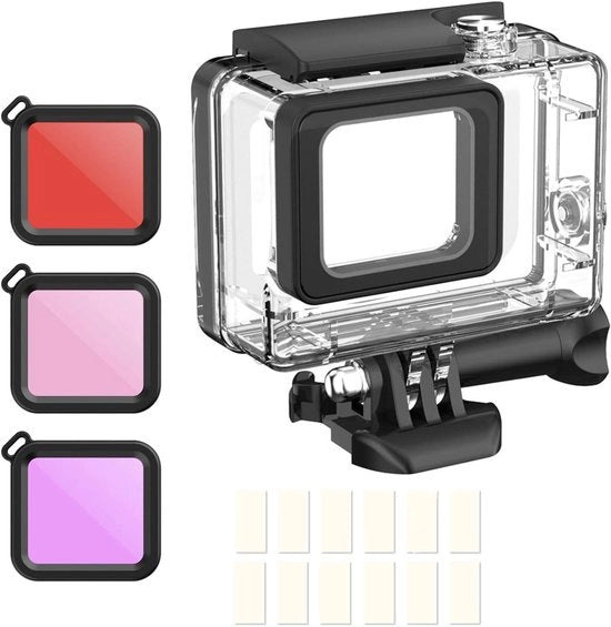 Scatola acqua profonda per sostituire filtri rossi - Guscio protettivo da immersione 60M - compatibile con Hero 7 Nero Hero 6 Hero 5 Hero 2018