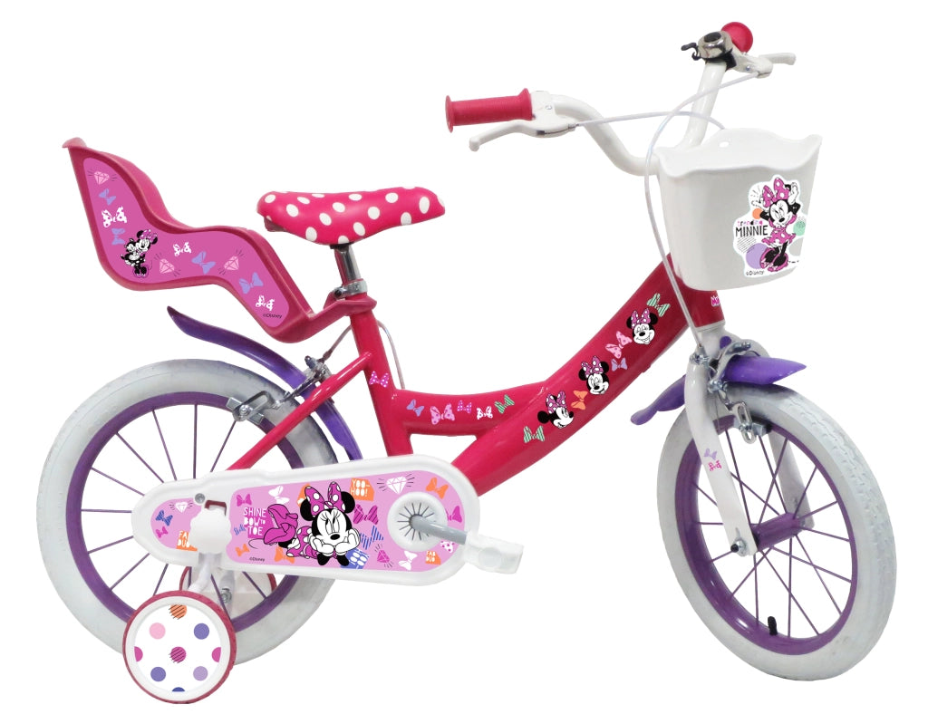 Bicicletta per Bambina 14" 2 Freni Disney Minnie Rosa