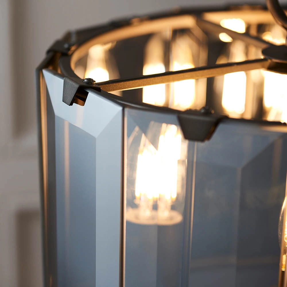 Lampada a sospensione vetro fumé 4xE14 Clooney Endon
