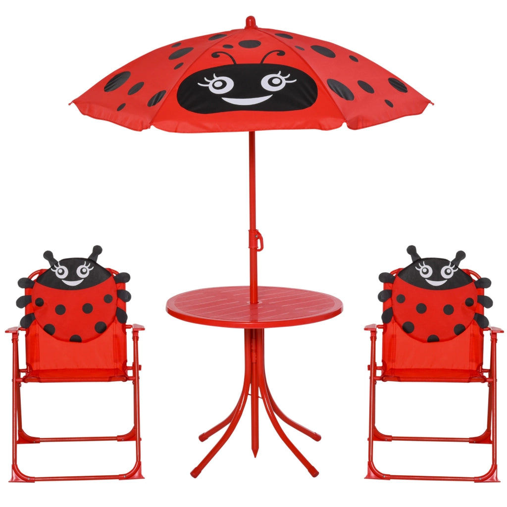 Set da giardino per bambini 4 pezzi ¨C zephmum ¨C Acciaio, Tessuto Oxford, Rosso