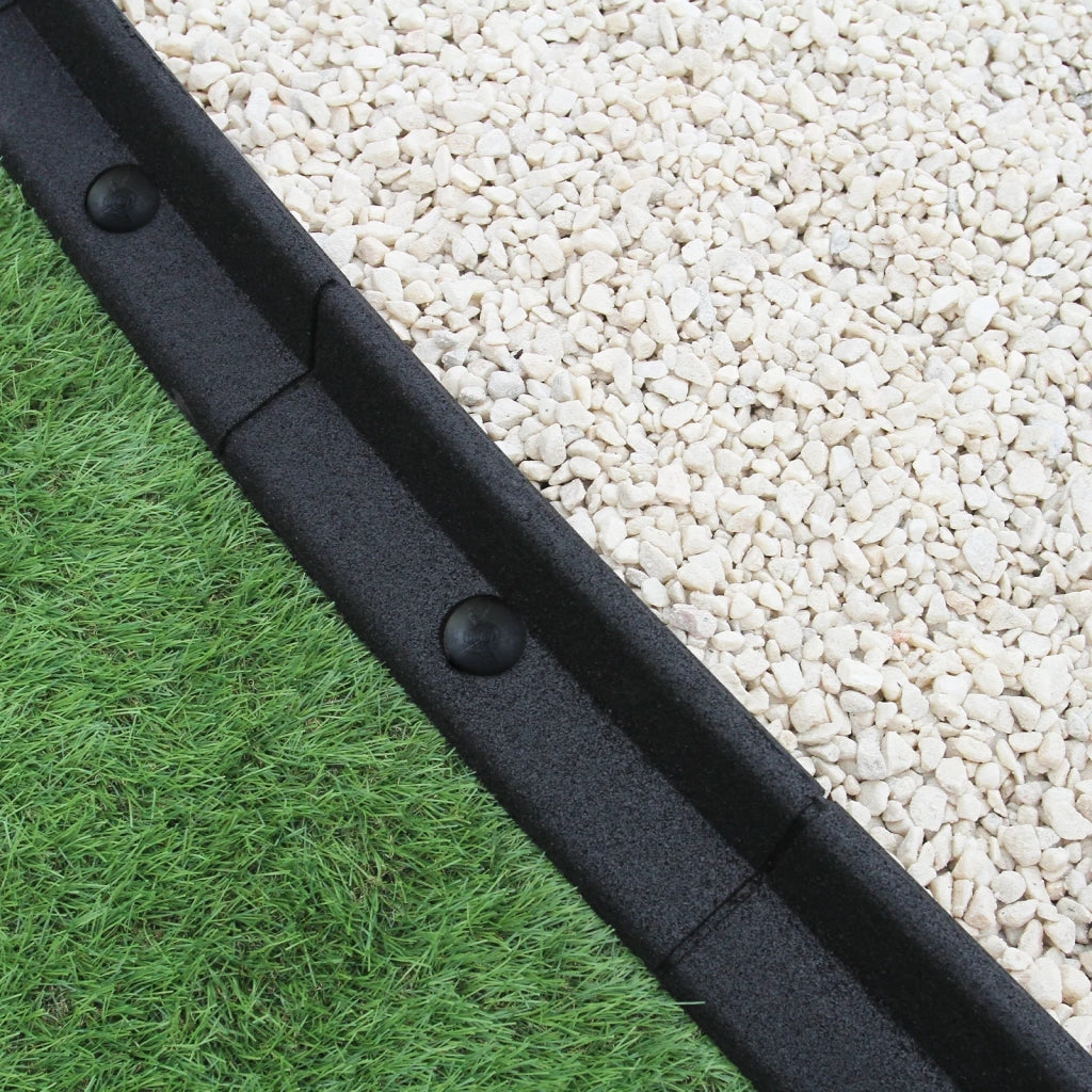 Bordatura per Aiuole Bordo Prato da Giardino Palizzata Flessibile fino a 70° in Gomma Resistente agli UV Pezzi da 1.2m - Nero - 6 pezzi