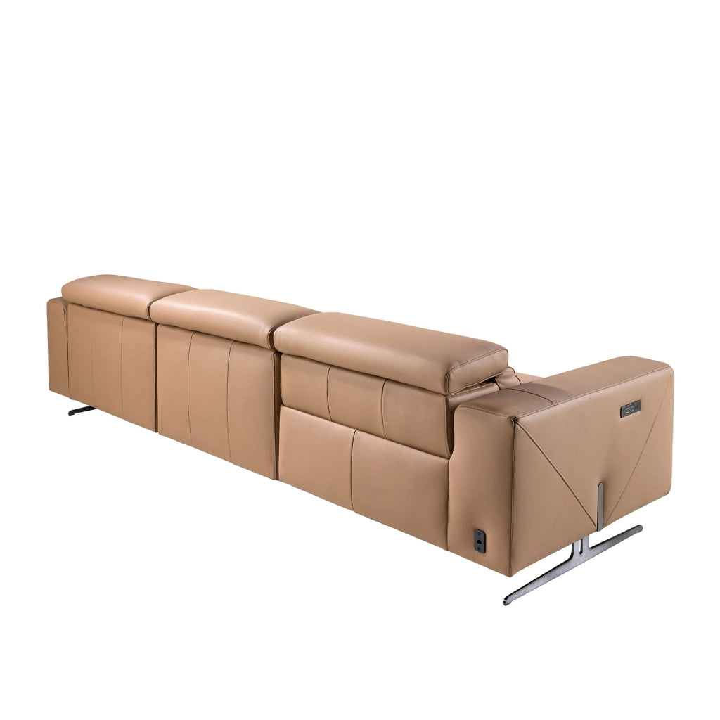Divano chaise longue relax destra in pelle marrone