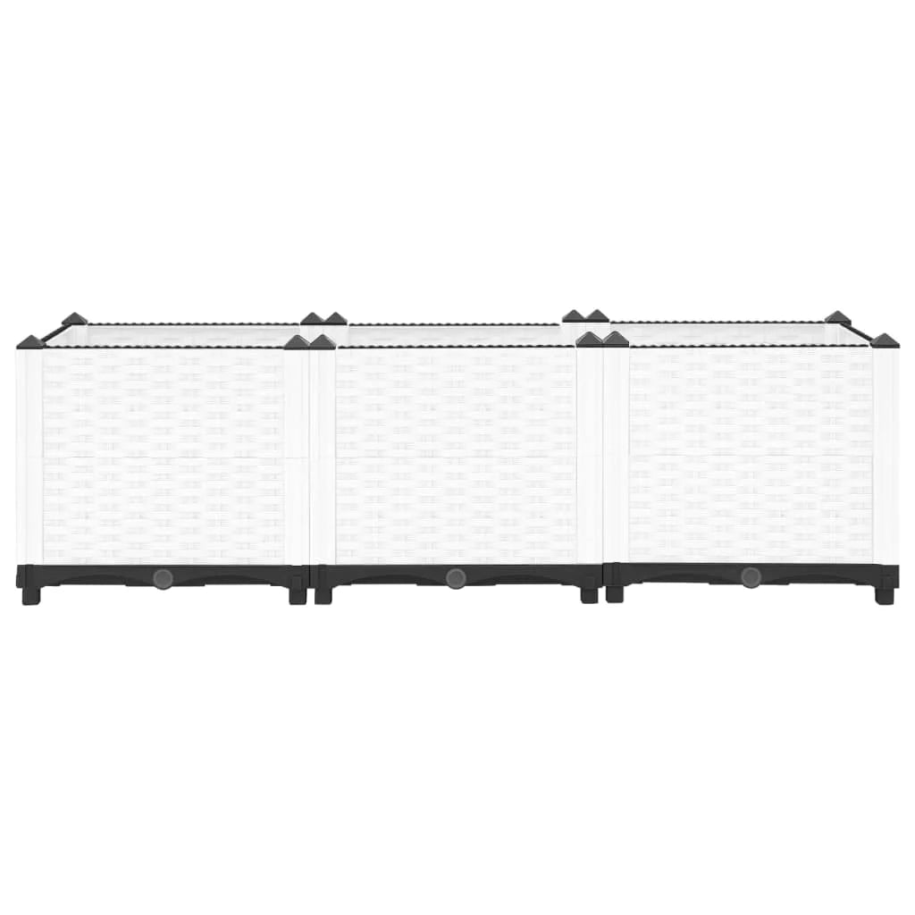 Fioriera rialzata per piante fiori terrazza giardino 120 x 40 x 38 cm polipropilene grigio 02_0039201