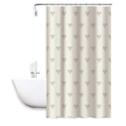 Trade Shop - Tenda Moderna Doccia Vasca Bagno Impermeabile Pvc 12 Ganci Cuori 180x200cm 79228 -