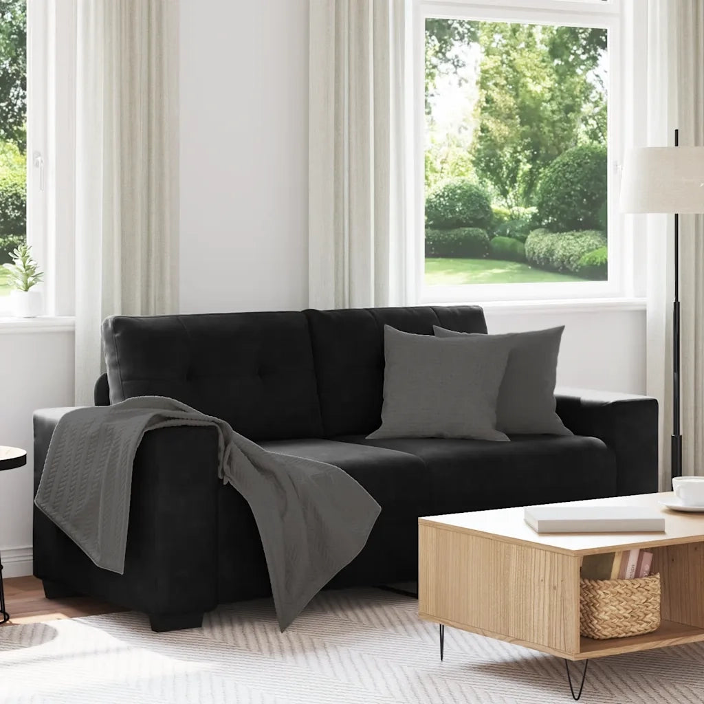 Divano Divanetto-Sofa Nero 140 cm in Velluto 961848