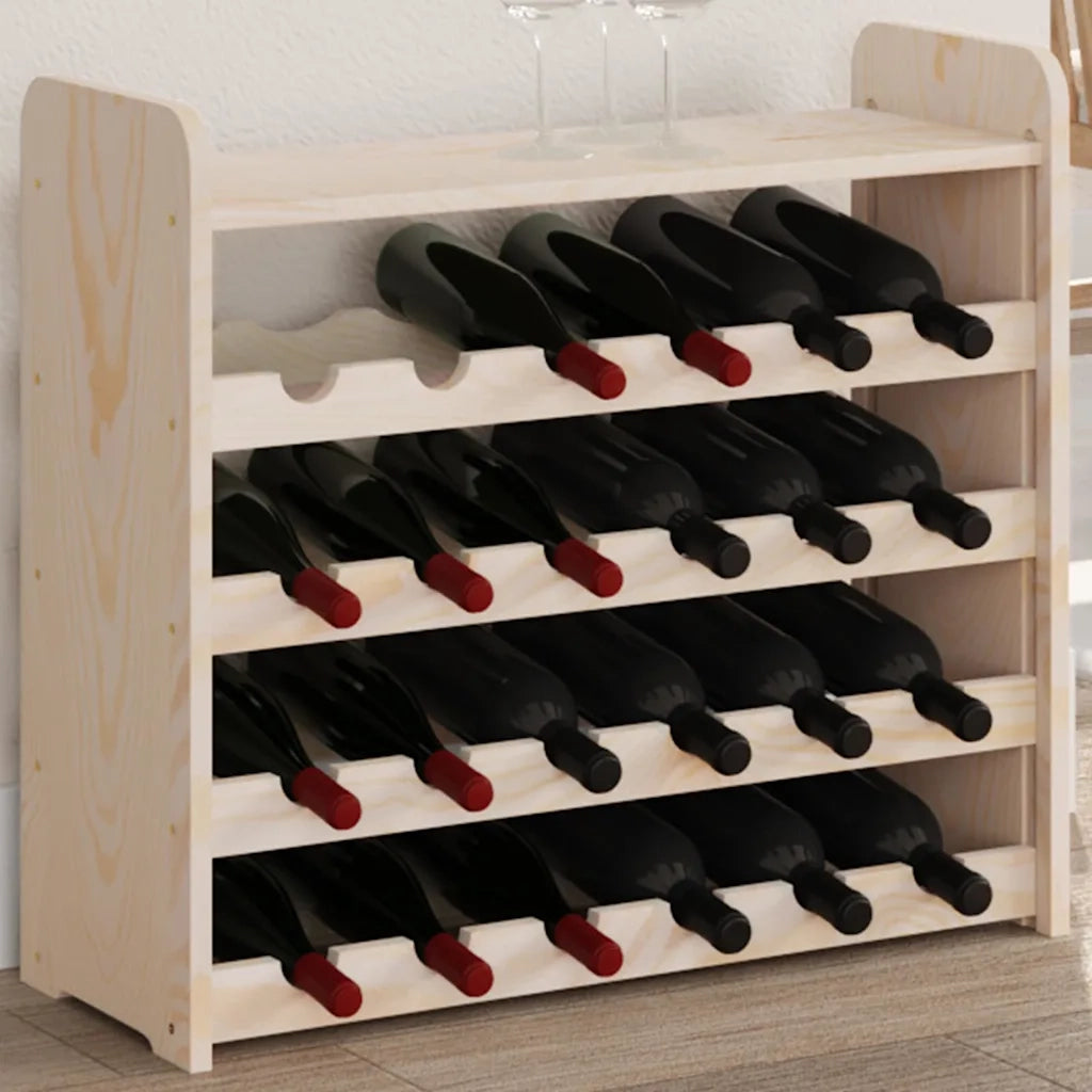 Portavini Pannello Superiore 67,5x25x60 cm Legno Massello Pino