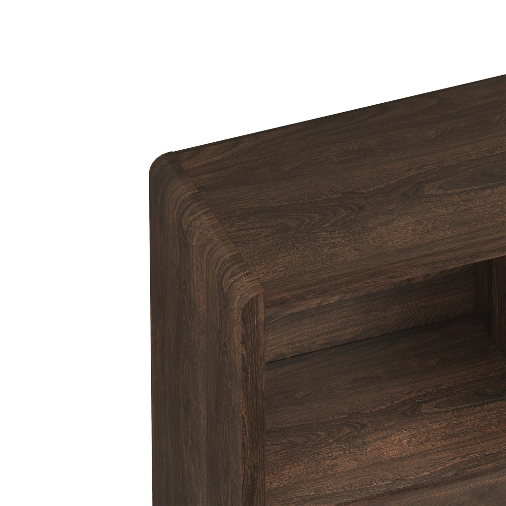 Credenza Bassa Lukkodso con 2 Ante e Scomparti Aperti 103x80x28 cm Effetto Noce [en.casa]