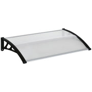 Pensilina Tettoia 110x60x23 cm in Policarbonato e Alluminio Trasparente