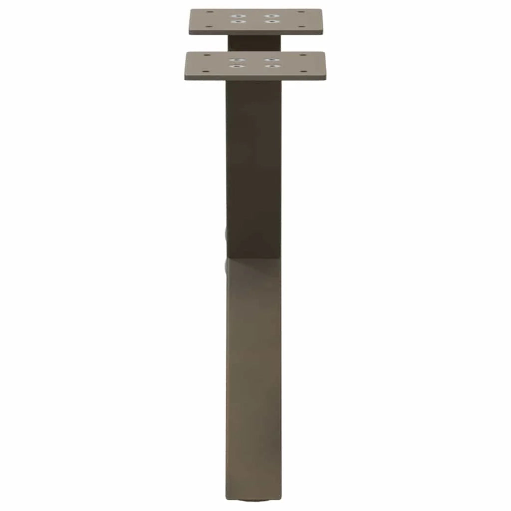 Set di 2 gambe per tavolino a forma di X 37 x 30 cm con piedini regolabili design moderno acciaio naturale 02_0057150