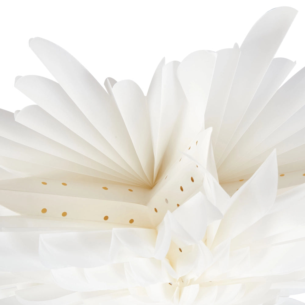 Lampada decorativa a forma di Stella in carta e ferro bianco fatta a mano