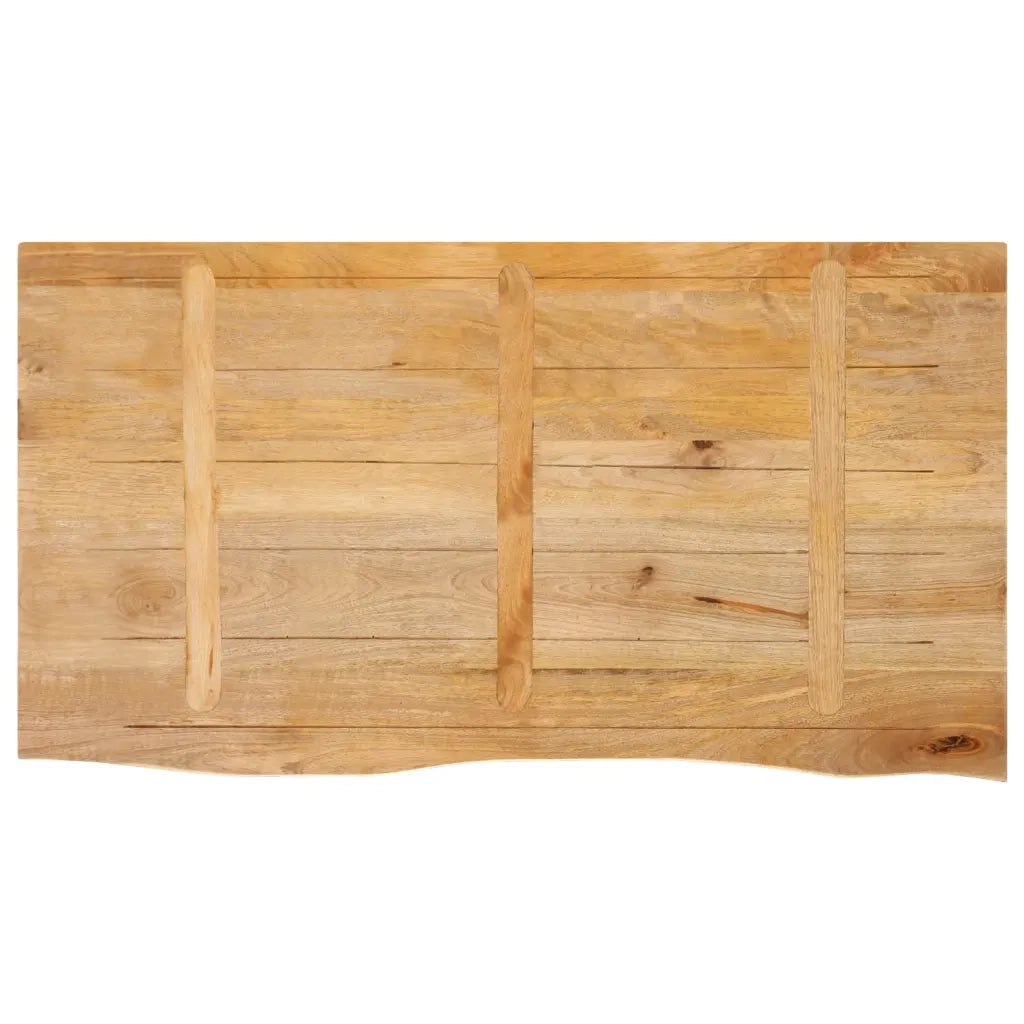 Piano Tavolo Bordi Vivi 100x60x2,5cm in Legno Massello di Mango 370454