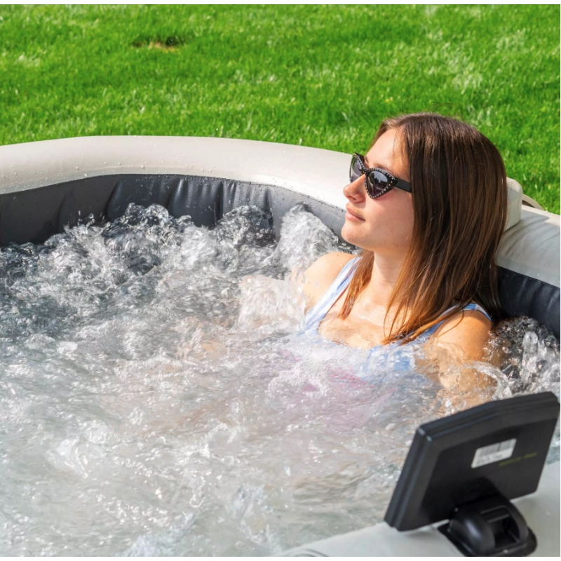 Spa gonfiabile idromassaggio quadrata 4 posti con WiFi e luce LED, 211x211x71 cm riscaldamento 40°C per esterno - Intex