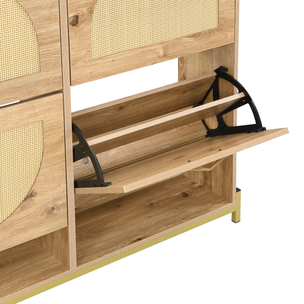 Scarpiera salvaspazio in MDF color legno 108;5 x 24 x 100 cm con struttura in metallo
