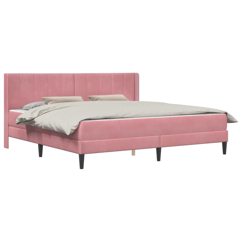 Struttura letto con materasso Rosa 180 x 200 cm Velluto 3414882