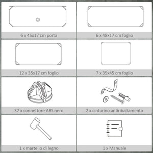 Scarpiera Modulare 45x36,5x108 cm 6 Cubi in Plastica e Acciaio Bianco