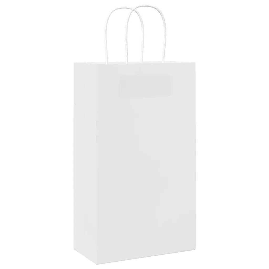 Sacchetti di Carta 250 pz con Manici Bianchi 21x11x36 cm 4101617
