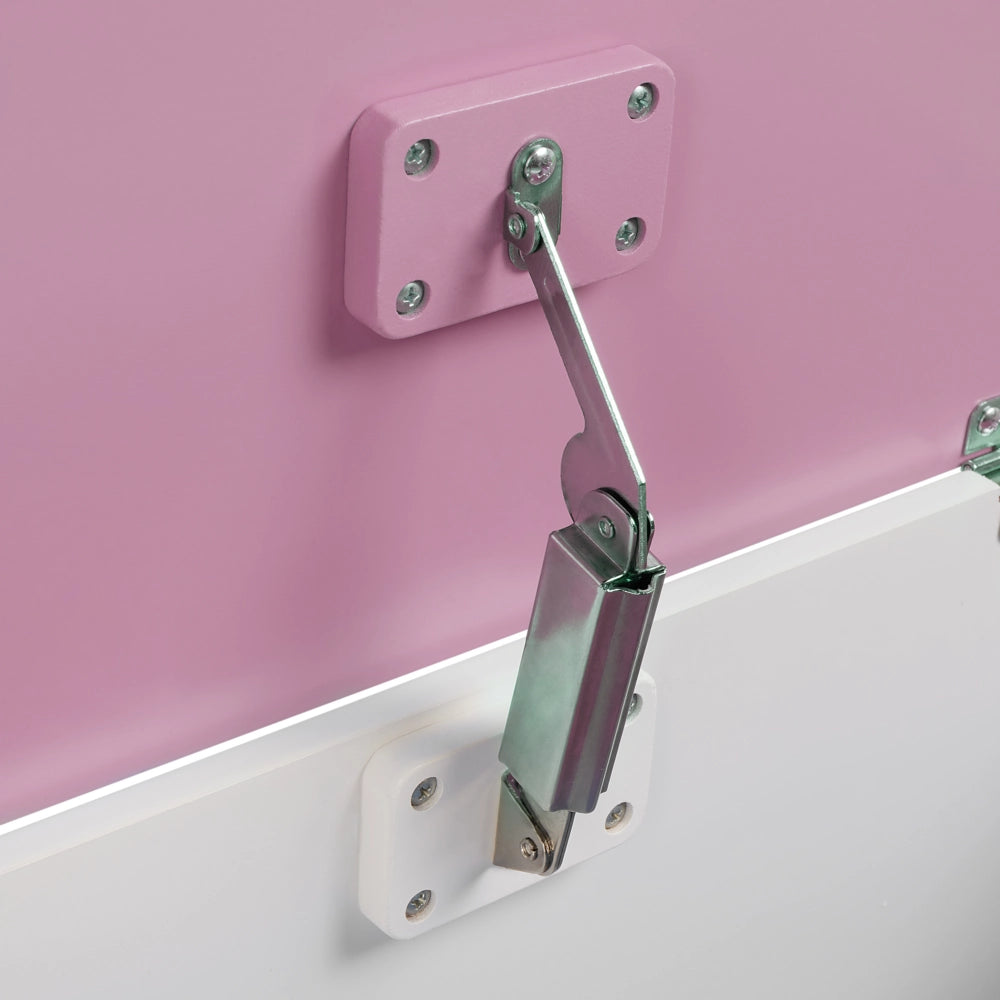 Mobiletto per bambini in MDF con gambe in legno di gomma con ripiano rosa cameretta moderna