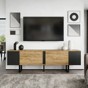 Mobile TV Lowboard ¨C MINIMAL ¨C Rovere/Bianco, 2 Ante, 180x40x55 cm