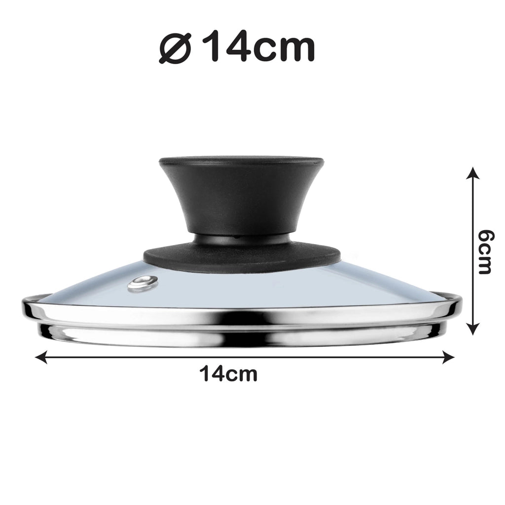 Coperchio in vetro KADAX da 14 cm, universale, resistente al calore, per pentole e padelle.