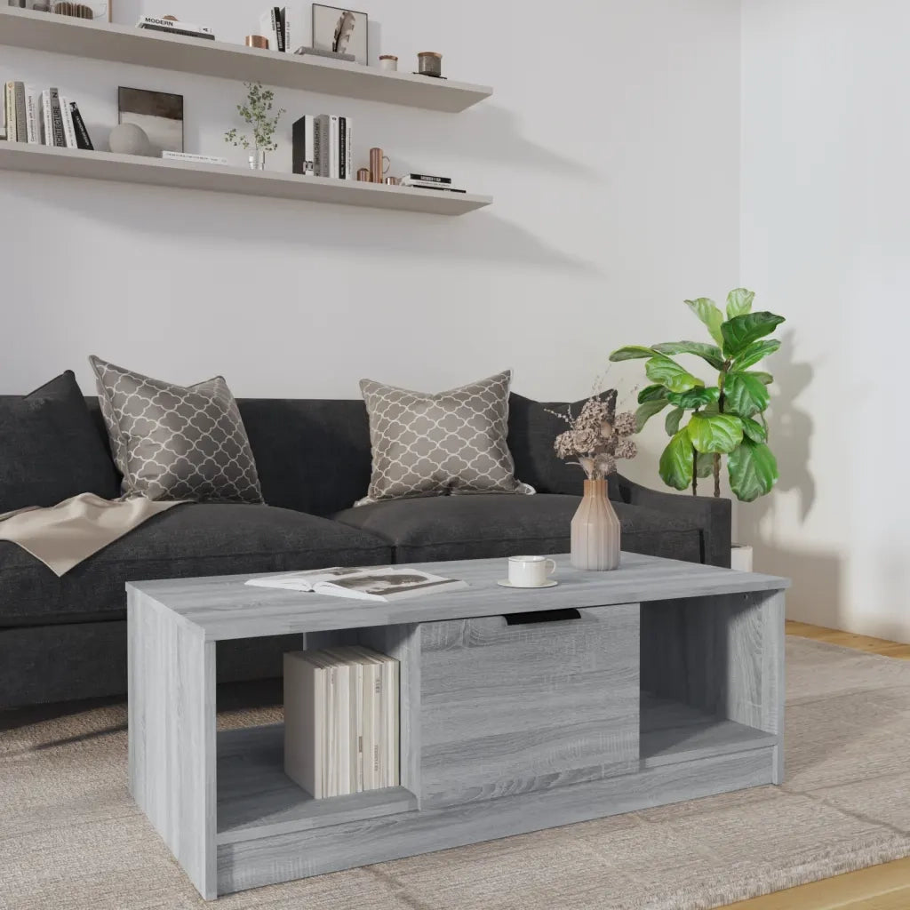 Tavolino da salotto | Tavolino da caff¨¨ | Tavolino da Soggiorno Grigio Sonoma 102x50x36cm Legno Multistrato