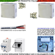 Scatole per Collegamenti Cancello Elettrico tra Centrale fotocellule Motori 220 V con Fusibile di Protezione Differenziale Scatola 2 Moduli