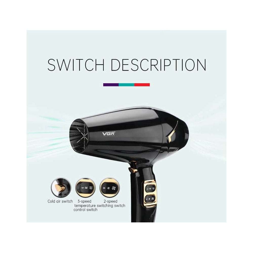 Trade Shop - Asciugacapelli Phon Professional 2200w Asciuga Capelli Doppia Funzione Velocità -