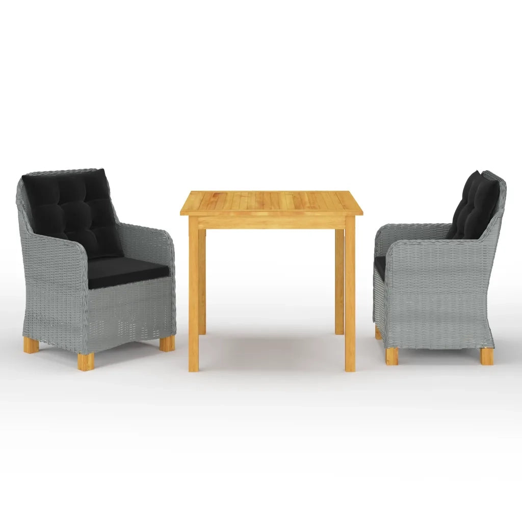 Set Mobili da Pranzo per Giardino 3 pz Grigio Chiaro cod mxl 43118