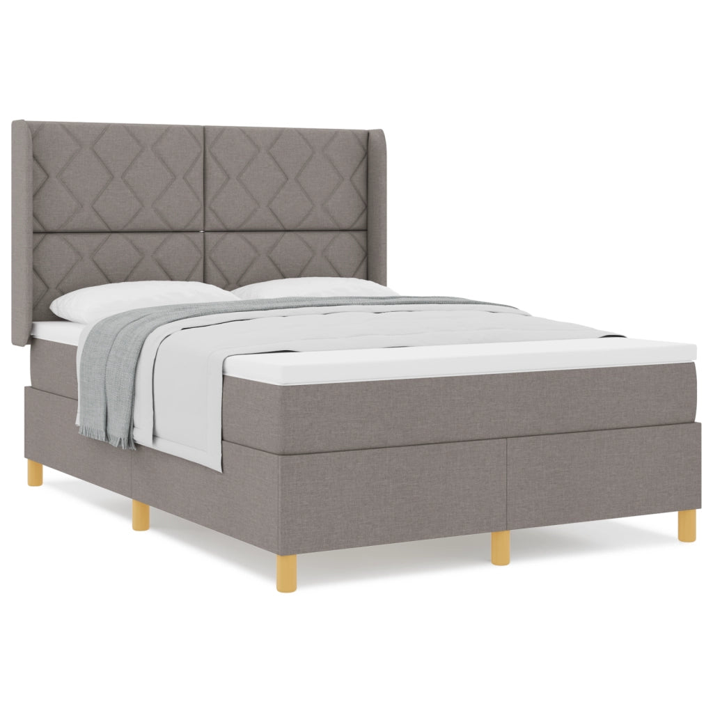 Letto a Rete con Materasso Tortora 160x200 cm Tessuto