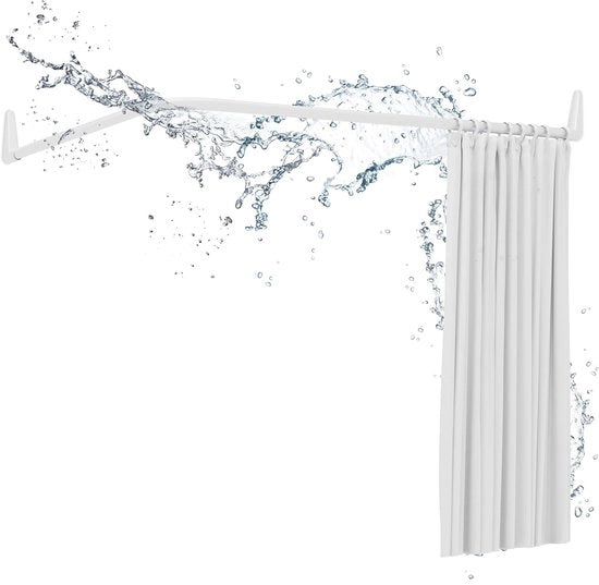 Douchestang angolare - 70x90/160cm - acciaio inossidabile - per tenda da doccia