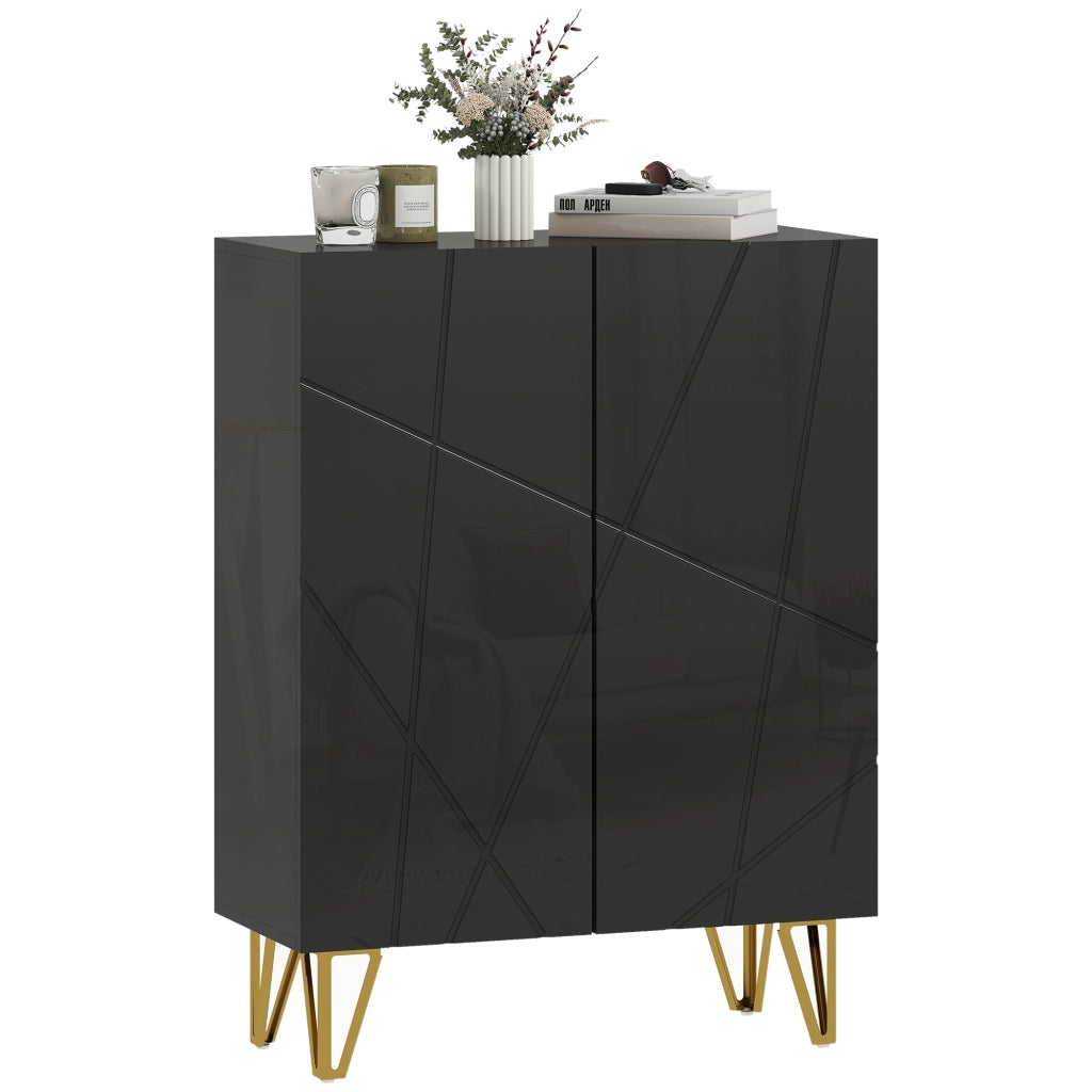 Armadio Scarpe 2 Ante ¨C zephmum ¨C Nero 72x31.5x95 cm