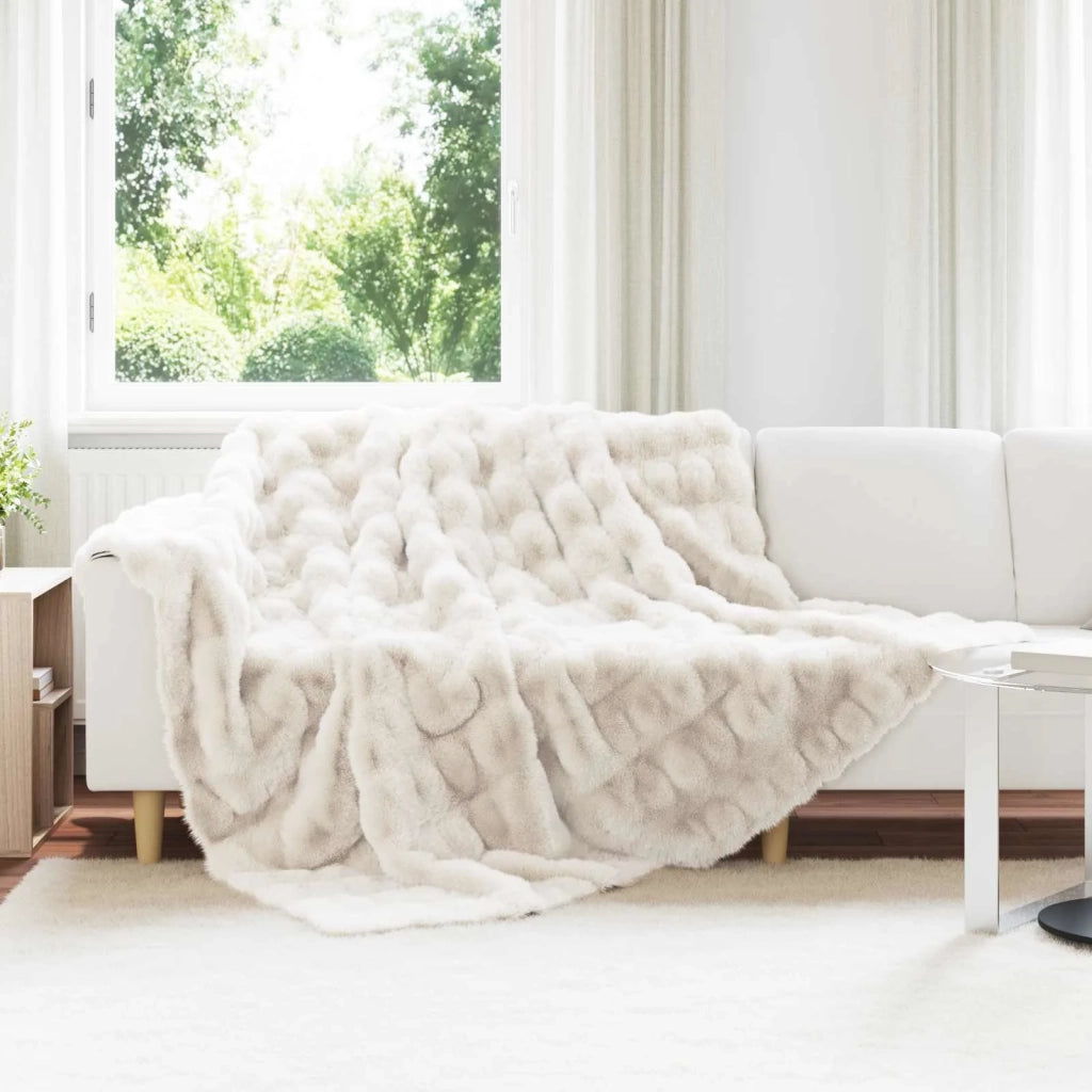 Coperta antiscivolo in sintetica di coniglio Olite 4 pcs Bianco